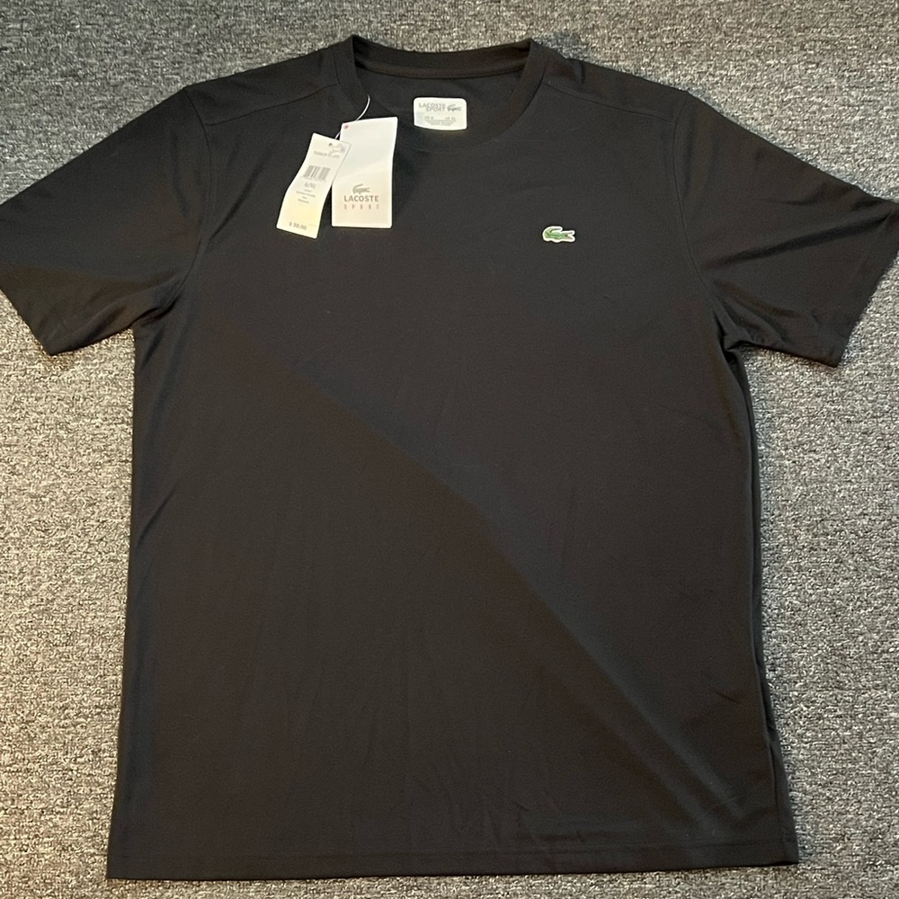 LACOSTE SPORTS MENS ALL BLACK T SHIRT XL